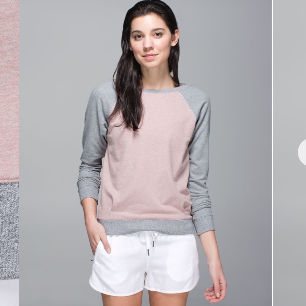 Lululemon Crew Love Pullover Heathered Bark Berry Heathered Speckled Medium Grey